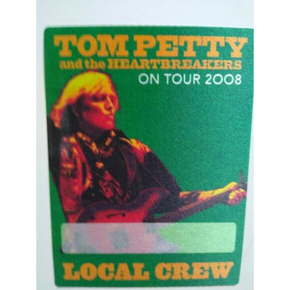 Tom Petty And The Heartbreakers Backstage Pass Original Local Crew Green 2008 - Picture 1 of 3